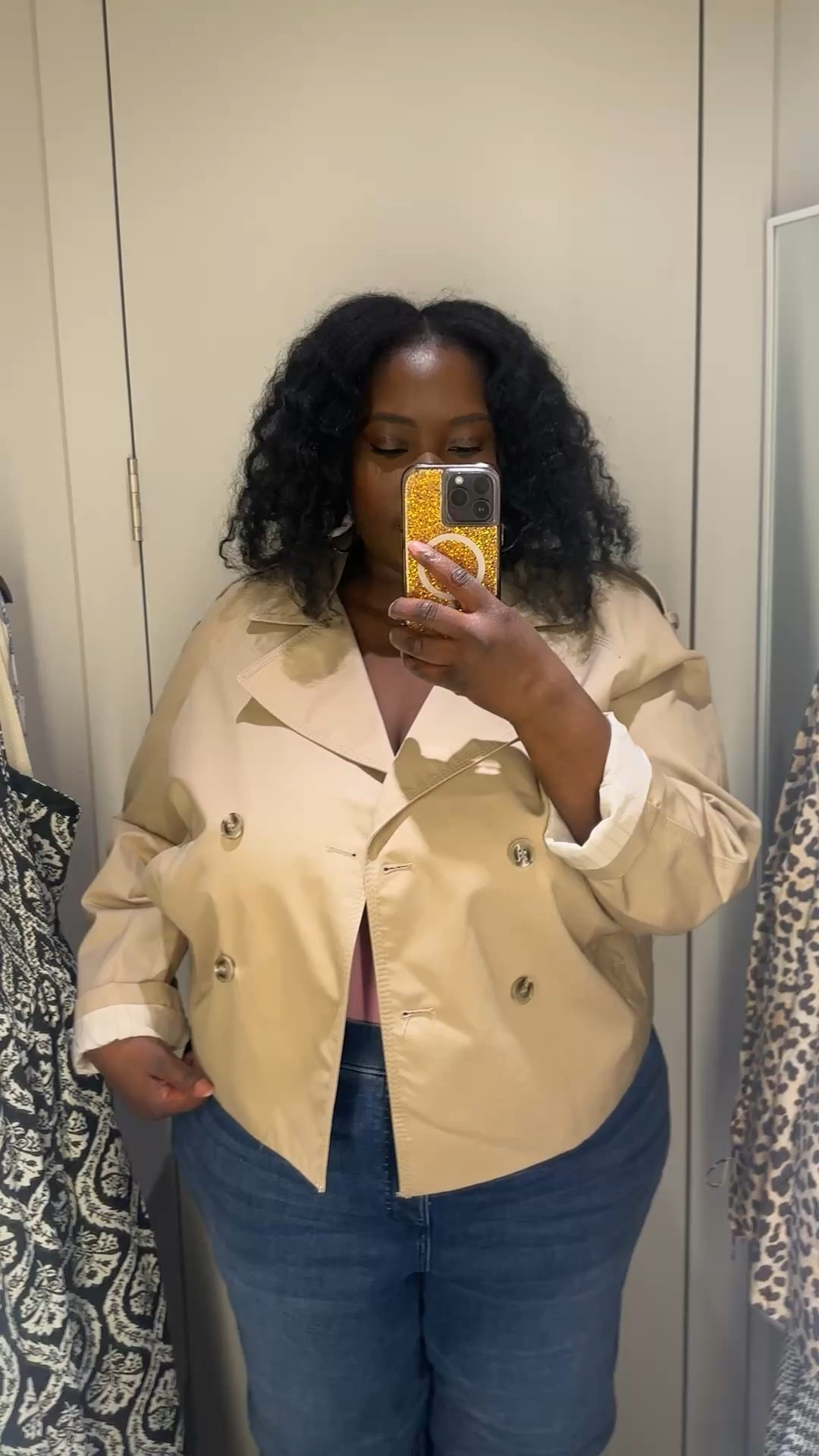 Short trench coat for spring. Wearing an XL. Definitely needed an XXL

#LTKOver40 #LTKMidsize #LTKPlusSize