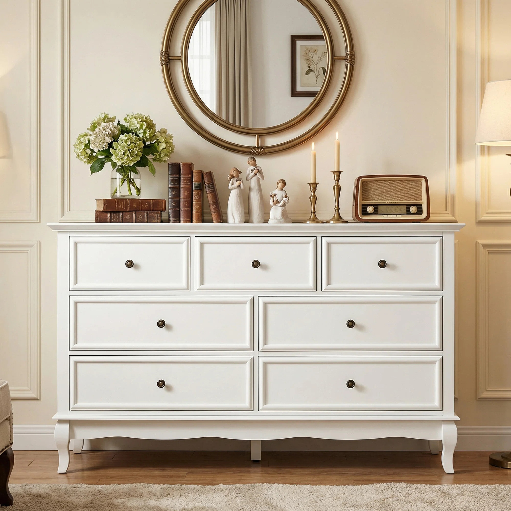7 Drawer Dresser With Solid Wood Legs | Wayfair North America