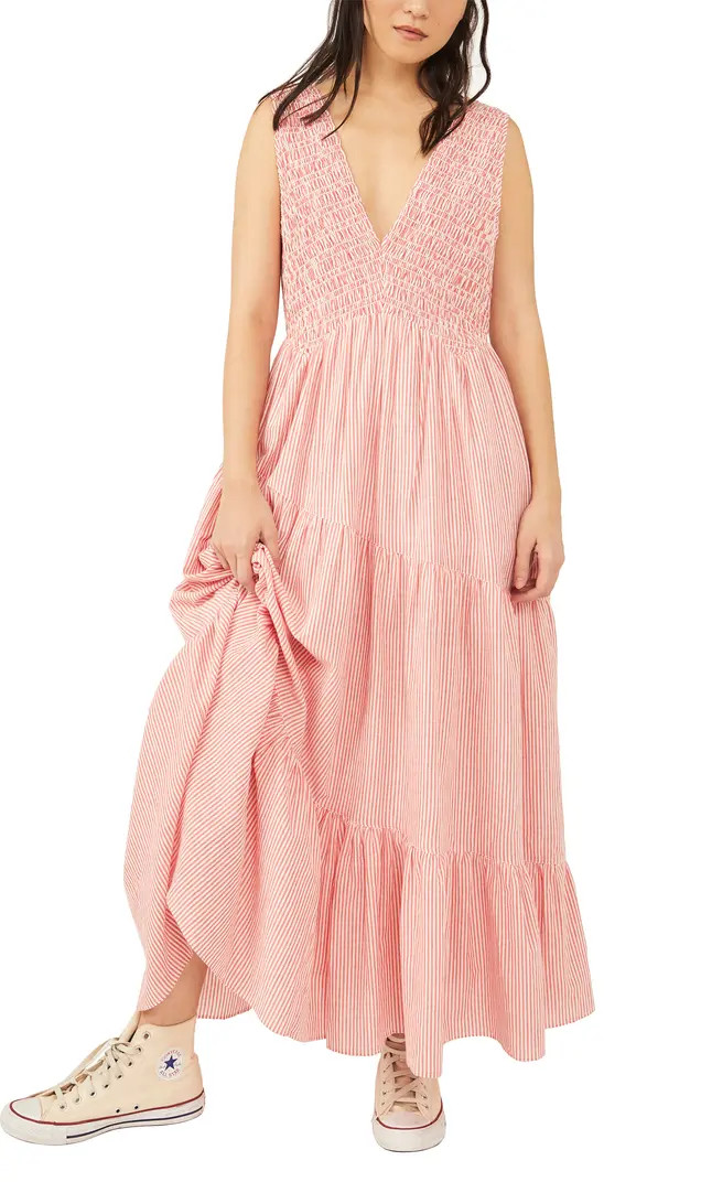 Juno Sleeveless Smocked Tiered Maxi Dress | Nordstrom
