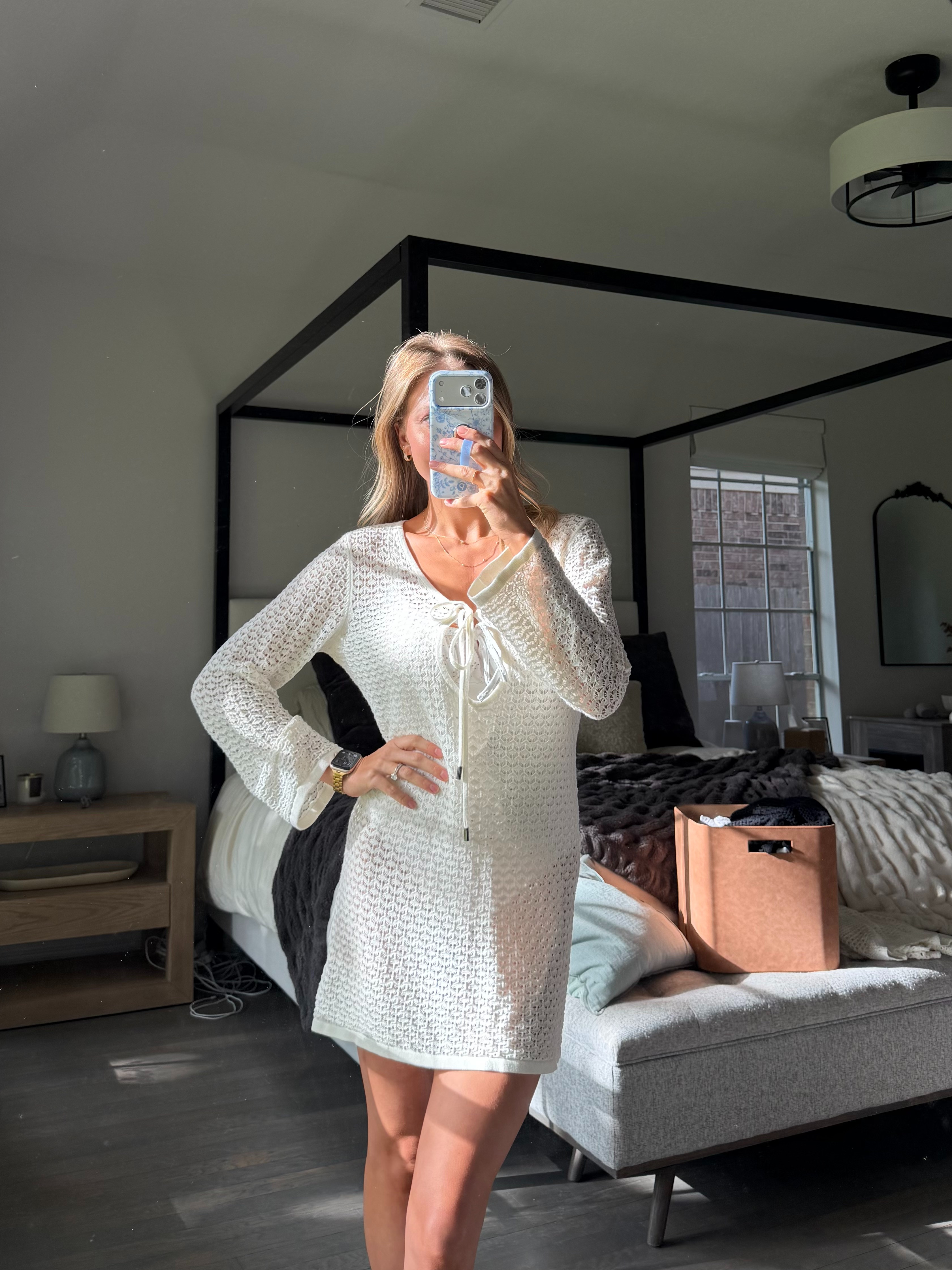 Crochet cover up with ties! Wearing small 

 #LTKSwim