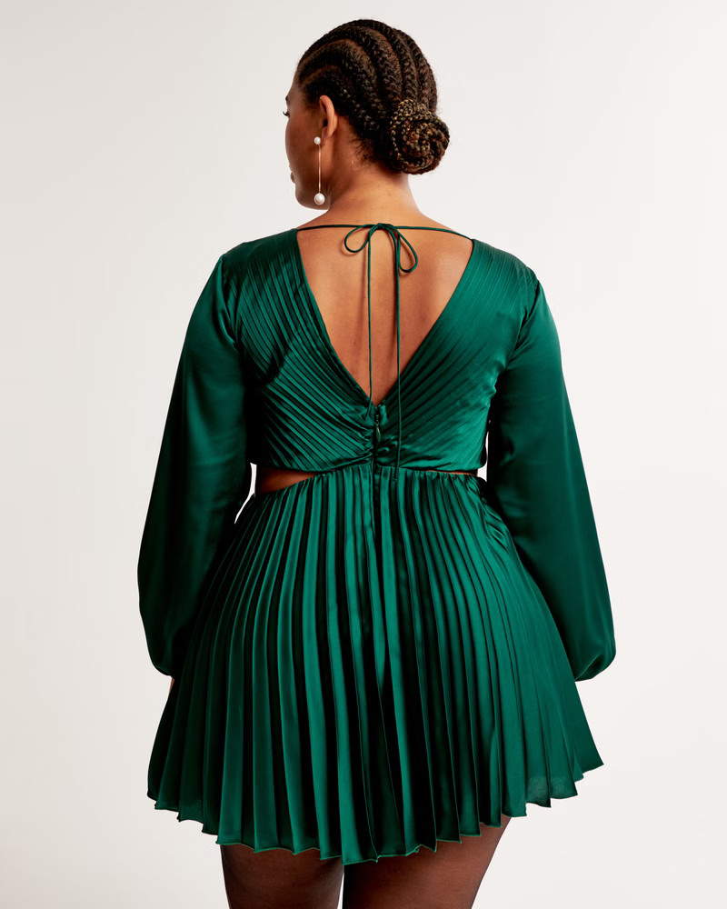 The A&F Giselle Pleated Cutout Mini Dress | Abercrombie & Fitch (US)