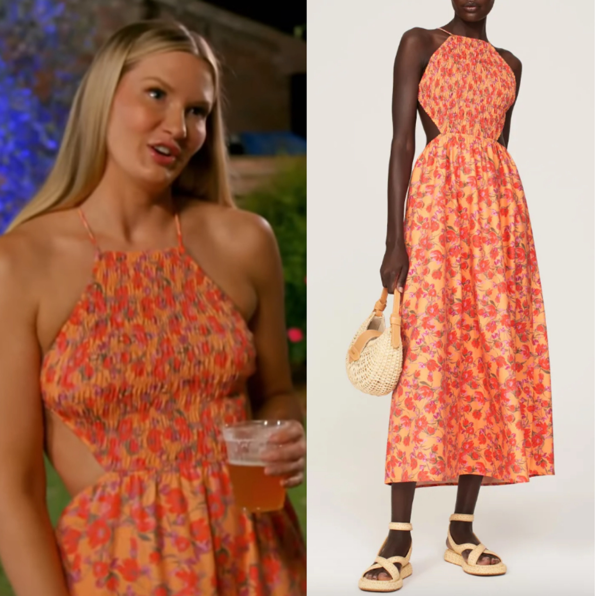 Molly O’Connell’s Orange Floral Smock Dress 