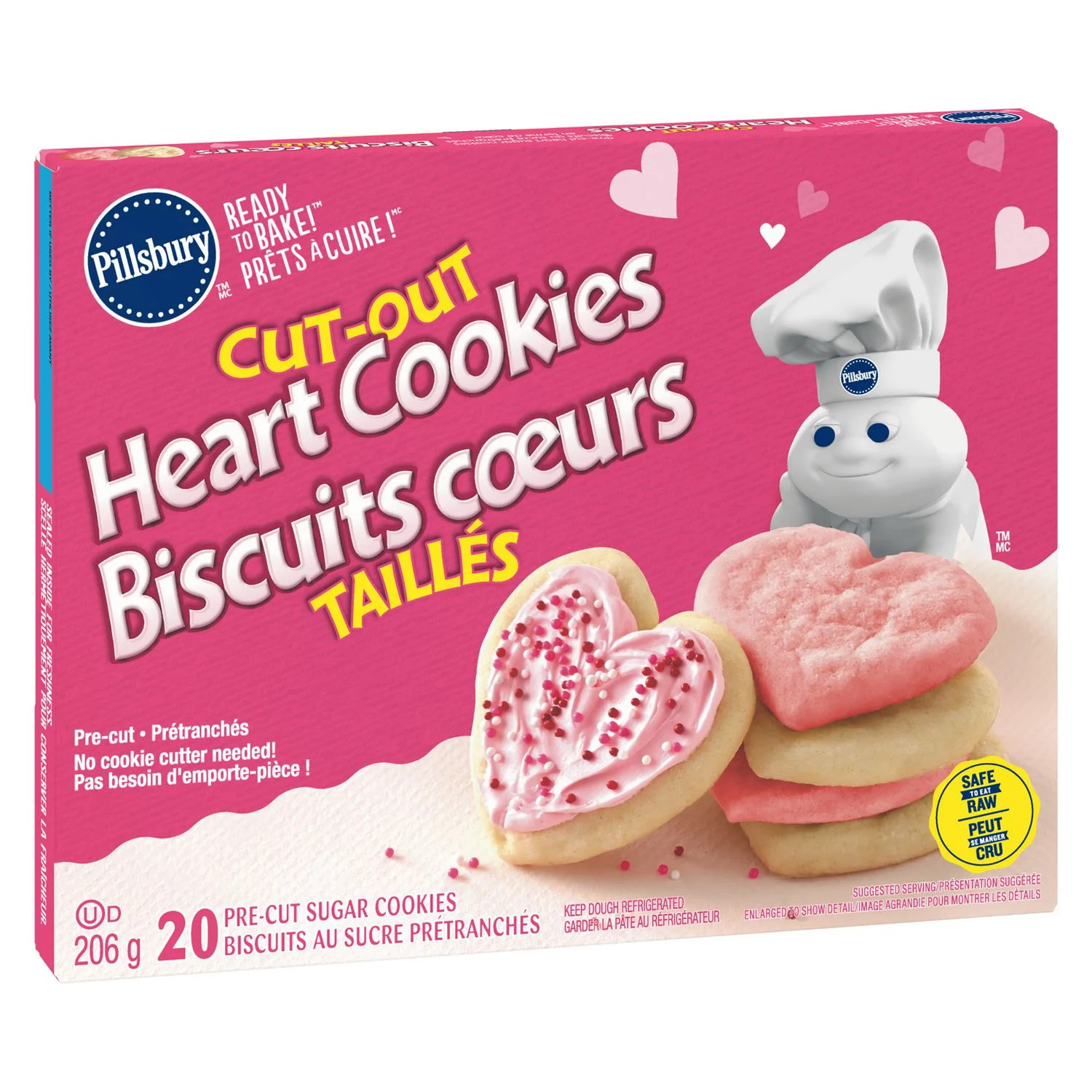 Pillsbury Ready To Bake Cutout Sugar Cookies Heart, 20 cookies, 206 g | Walmart (CA)