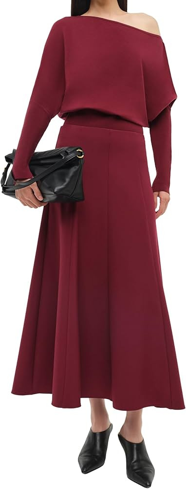 Amazon.com: SIMKHAI, Dottie Aline Midi Skirt, 4, Oxblood : Clothing, Shoes & Jewelry | Amazon (US)