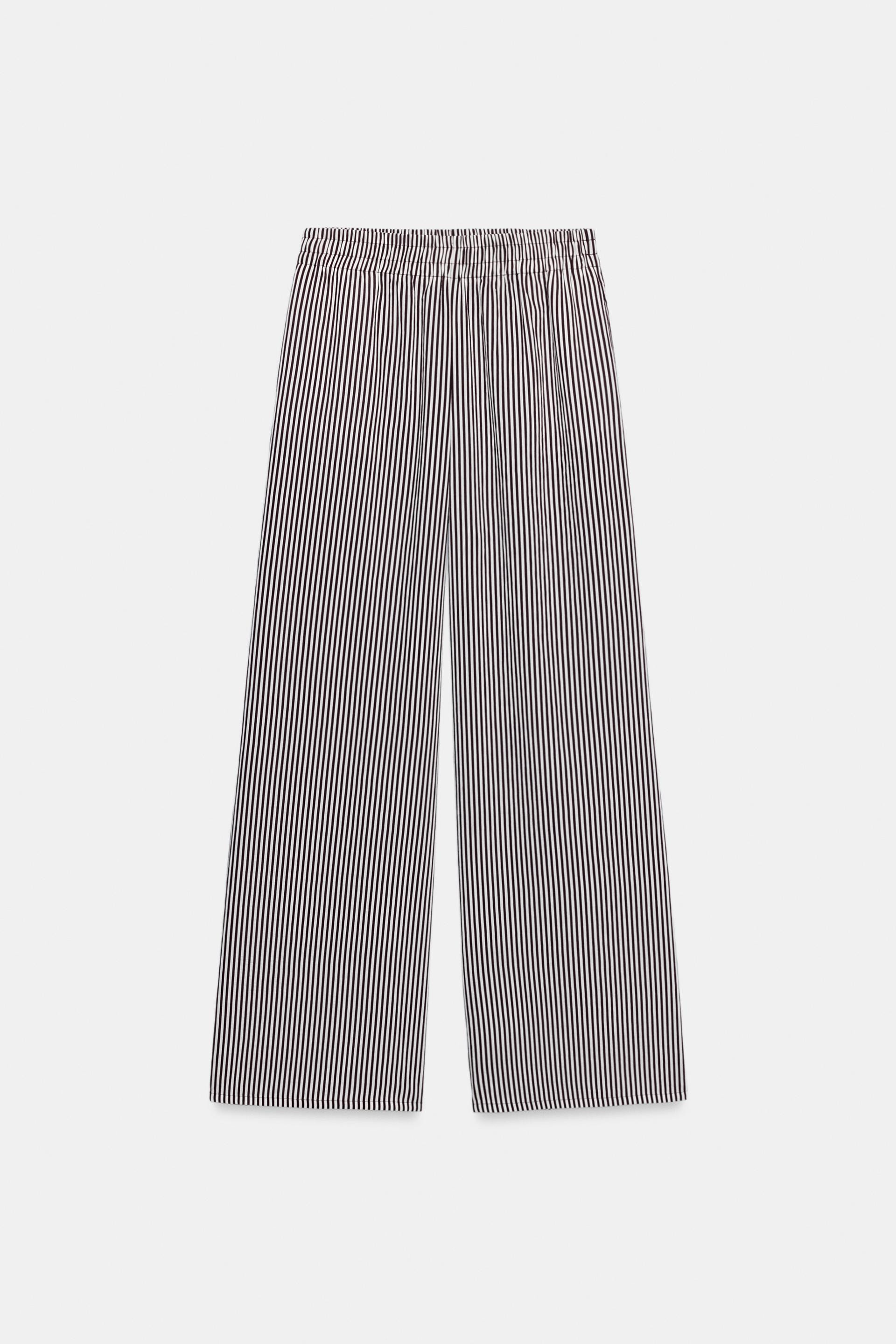 STRIPED WIDE-LEG TROUSERS | Zara US