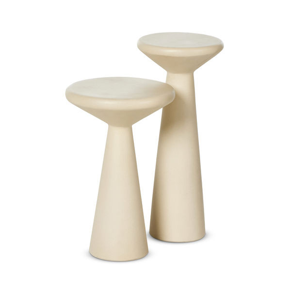 Ravine Parchment White Concrete Accent Tables, Set Of 2 | Scout & Nimble