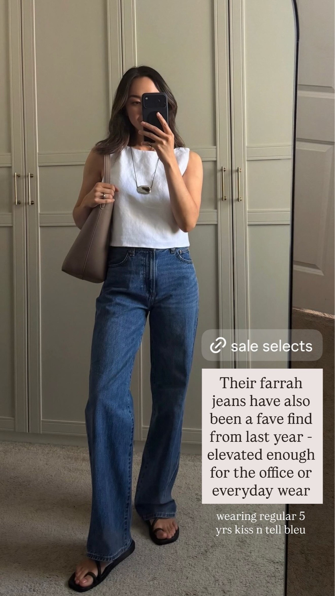 Elevated staples on sale at aritzia — sale ends 7/5! 

Cavalier top - xs, white is sold out but available in other colors 
Farrah jeans — wearing the regular length in 5 years kiss n tell wash 

Summer staples / summer outfit

#LTKSaleAlert #LTKootd