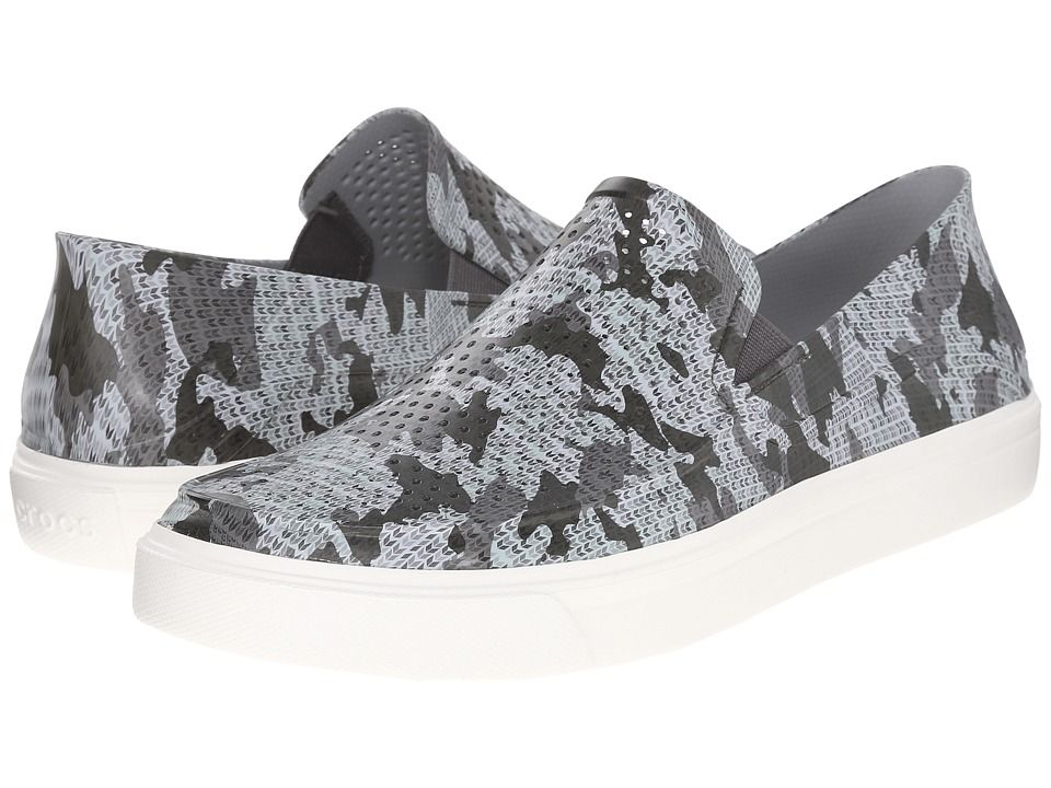 Crocs - CitiLane Roka Camo Slip-On (Graphite/White) Men's Slip on  Shoes | Zappos