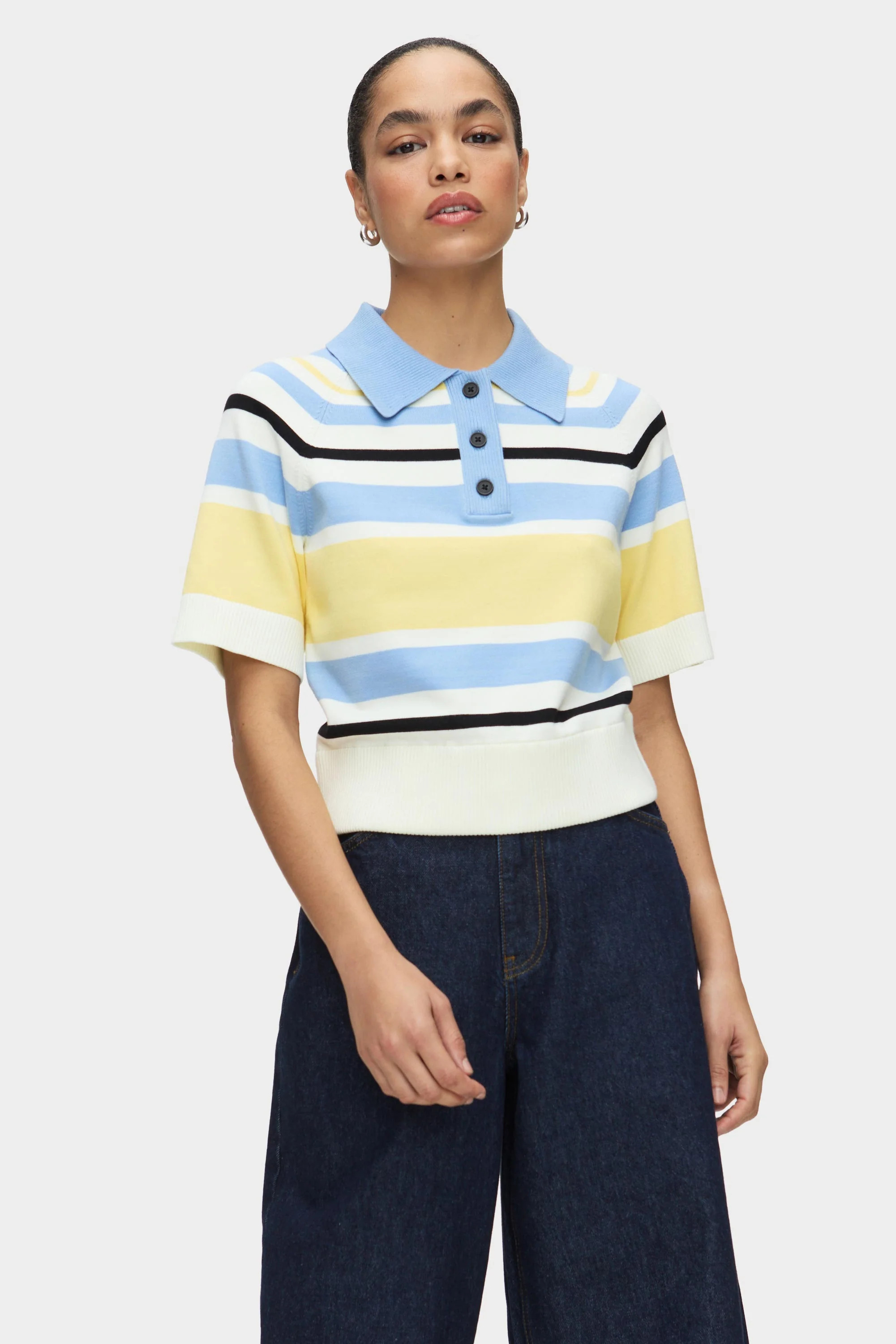 ALIGNE Striped Knitted Polo - Stripe | Emmet | ALIGNE UK & EU