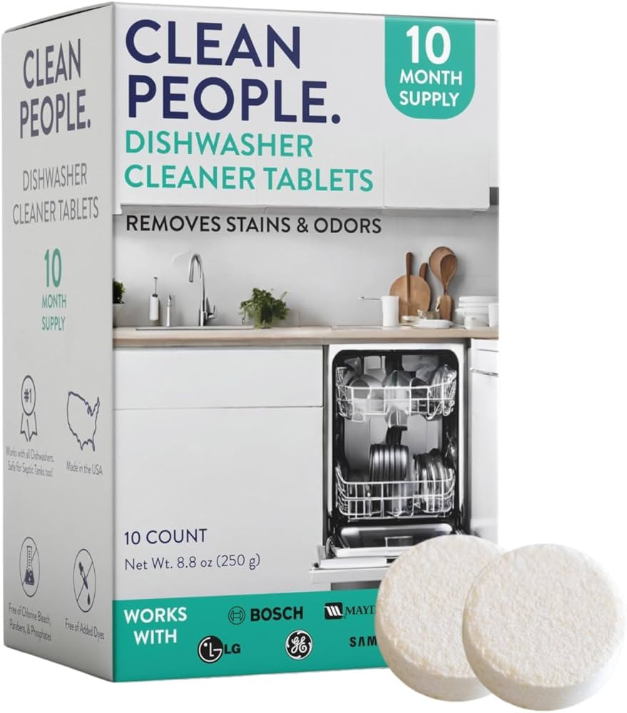 THE CLEAN PEOPLE Dishwasher Cleaner - Dishwasher Cleaner Tablets for Removing Limescale, Mineral ... | Amazon (US)