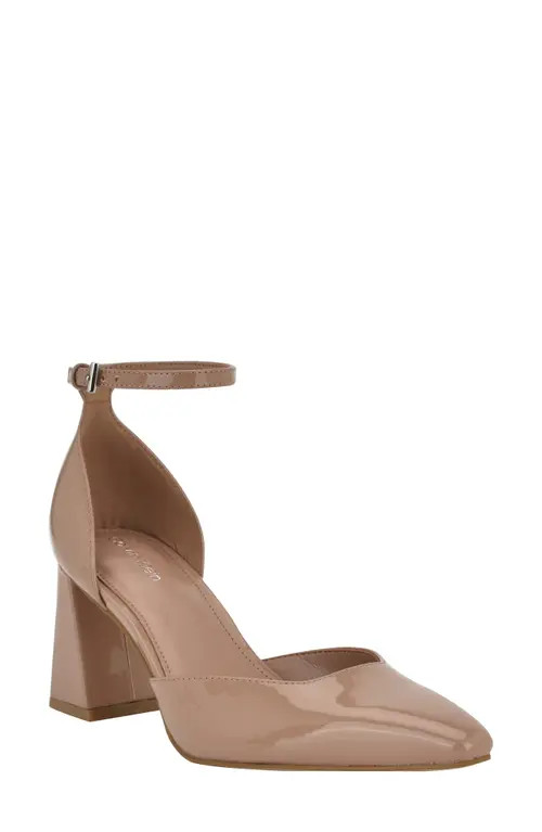 Calvin Klein Nalene Ankle Strap Pump in Natural at Nordstrom, Size 8 | Nordstrom