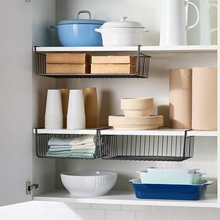 The Container Store® Large Undershelf Basket Black | The Container Store