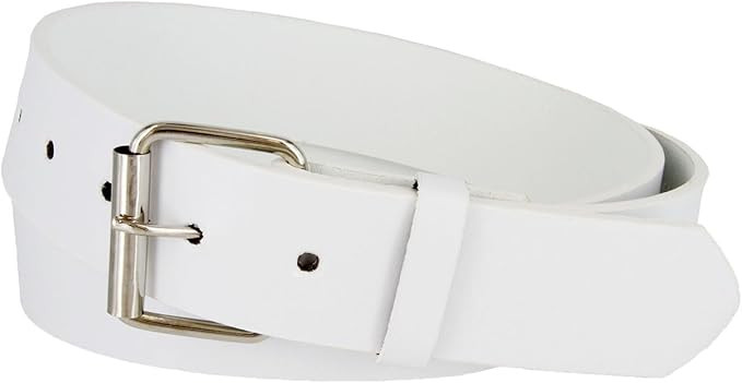B570 Mens Genuine Leather Belt With Silver Roller Buckle VARIOUS COLORS 1 1/2" Wide | Amazon (US)