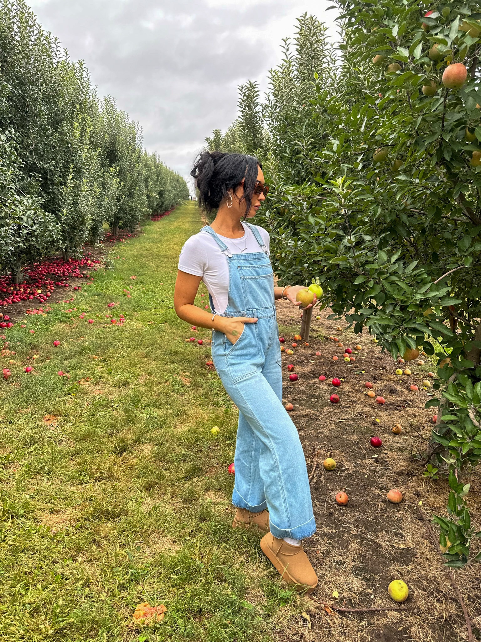 Apple orchard outfit today! 

Wearing a size 2 in overalls 

Target
Overalls
Apple picking
Apple orchard
Fall day
Fall activities


#LTKshoecrush #LTKfindsunder50 #LTKstyletip