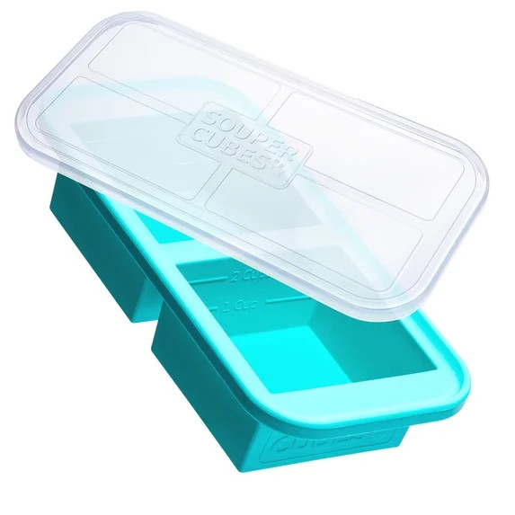 Souper Cubes 2 Cup Silicone Freezing Tray with Lid, Silicone Soup Freezer Mold, Freezer Tray for ... | Walmart (US)