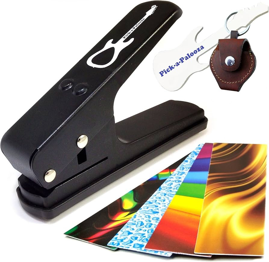 Pick-a-Palooza DIY Guitar Pick Punch with Leather Key Chain Pick Holder - Black | Amazon (US)