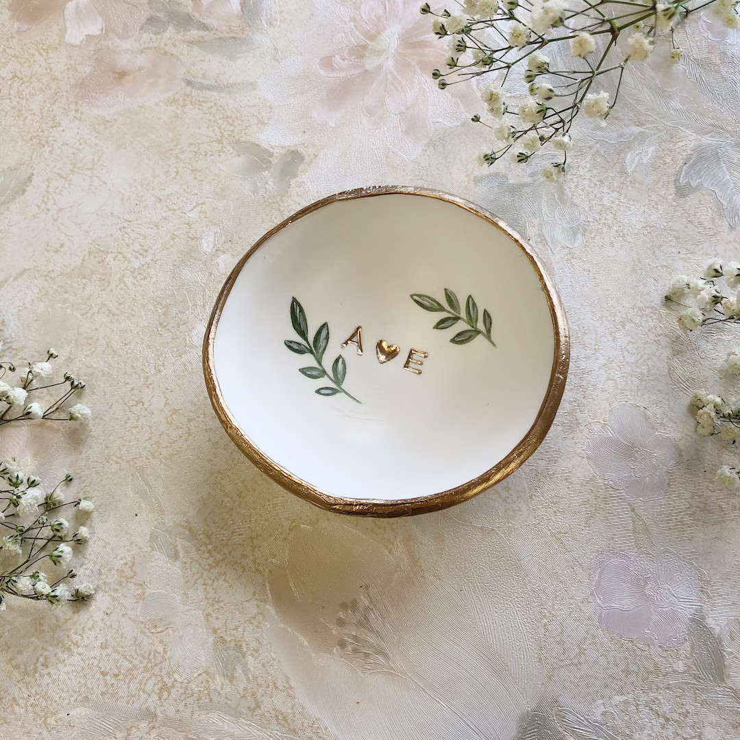 Personalized Wedding Gift / Jewelry Dish / Date and Initials / Wedding Gift / Personalized Gift /... | Etsy (US)