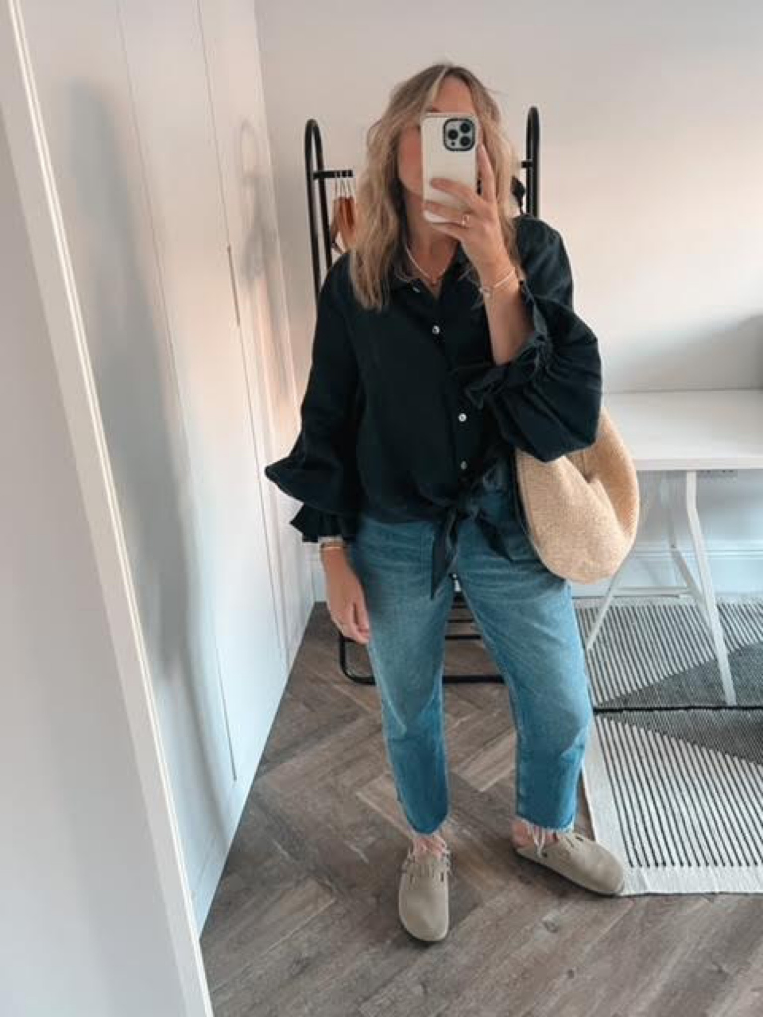 Coggles daily sleeper shirt styled with neutrals and denim 🖤

#LTKstyletip #LTKeurope #LTKSeasonal