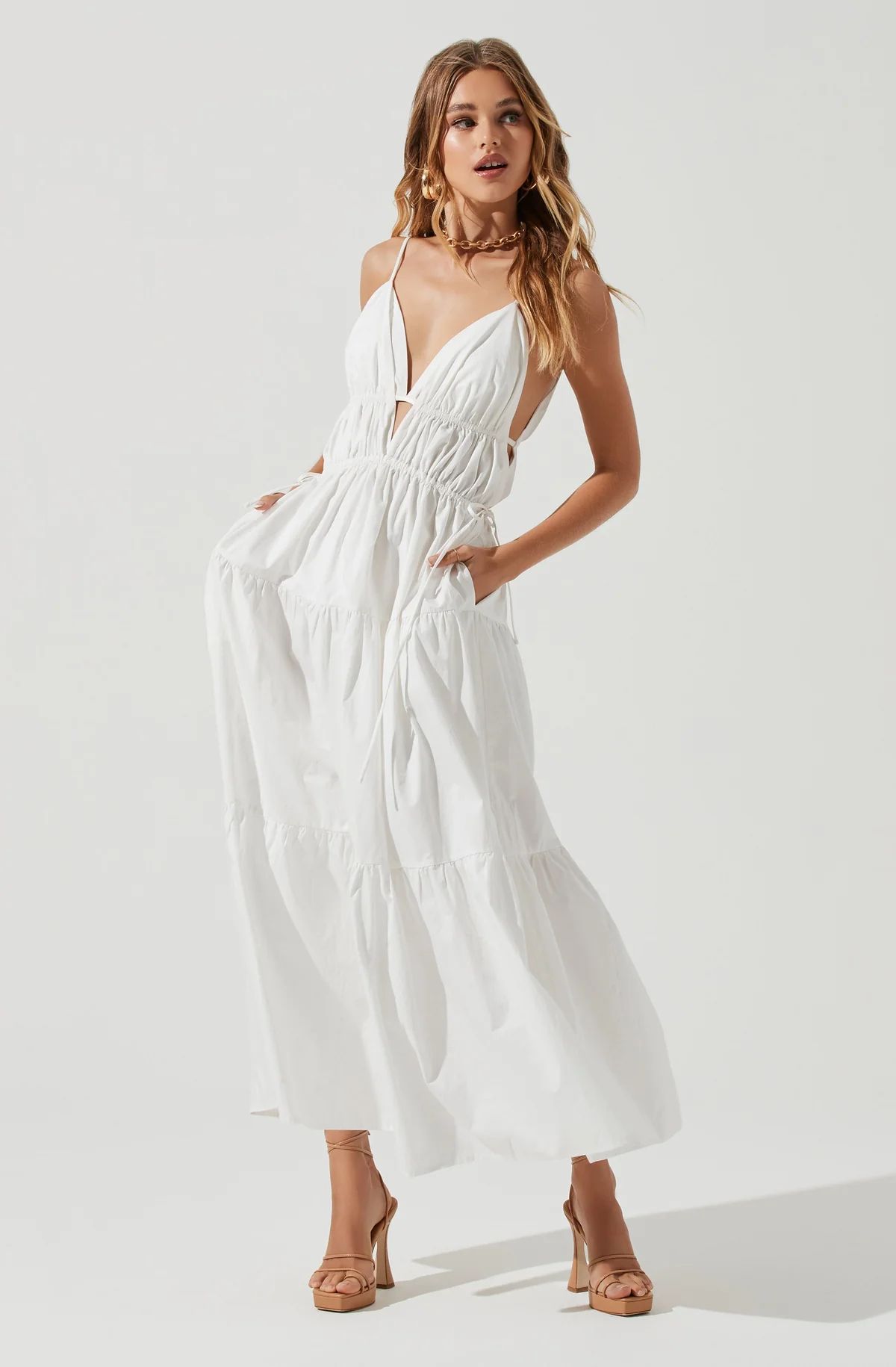 Cassie Cinched Tiered Maxi Dress | ASTR The Label (US)