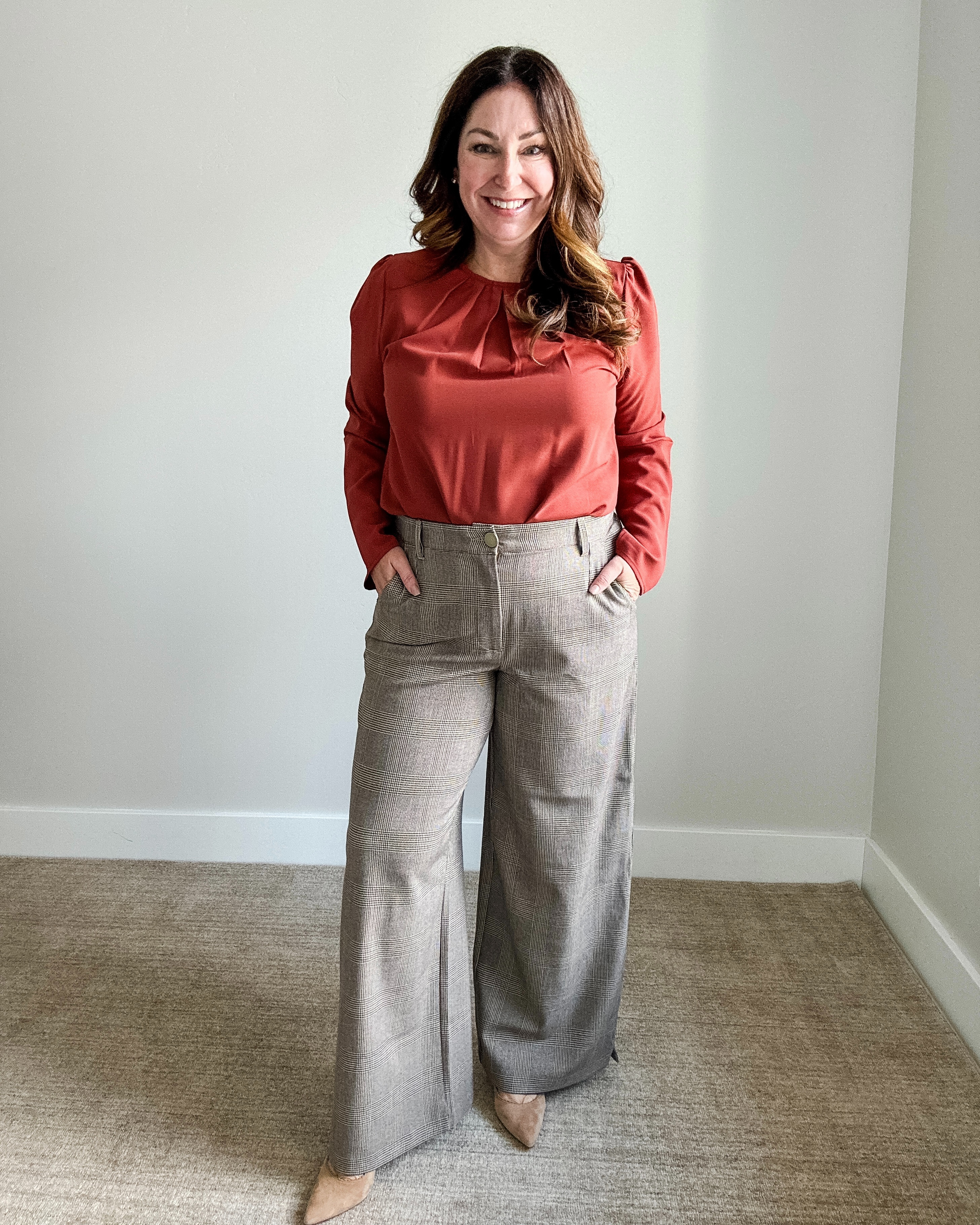 Fall Workwear Blouse and Wide Leg Pant Outfit | blouse tts, L // pants tts,14 #fallfashion #midsizeworkwear #affordablefashion 

 

#LTKFindsUnder50 #LTKMidsize #LTKSeasonal