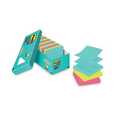 Post-it Dispenser Notes Super Sticky Pop-up 3 x 3 Note Refill Cabinet Pack, 3" x 3", Supernova Neons Collection Colors, 100 Sheets/Pad, 18 Pads/Pack | Target