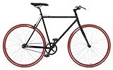 Vilano Fixed Gear Bike Urban Single Speed Deep V Wheels, Black/Red, 50 cm/Small | Amazon (US)