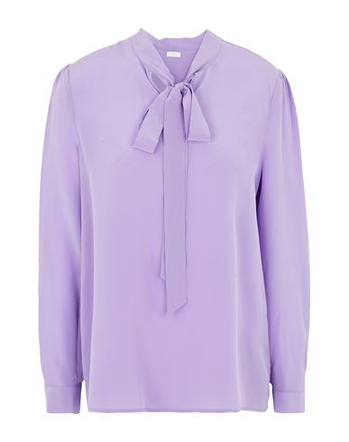8 By Yoox Silk Crêpe Pussy-bow Blouse Woman Blouse Lilac Size 8 Silk | YOOX (US)