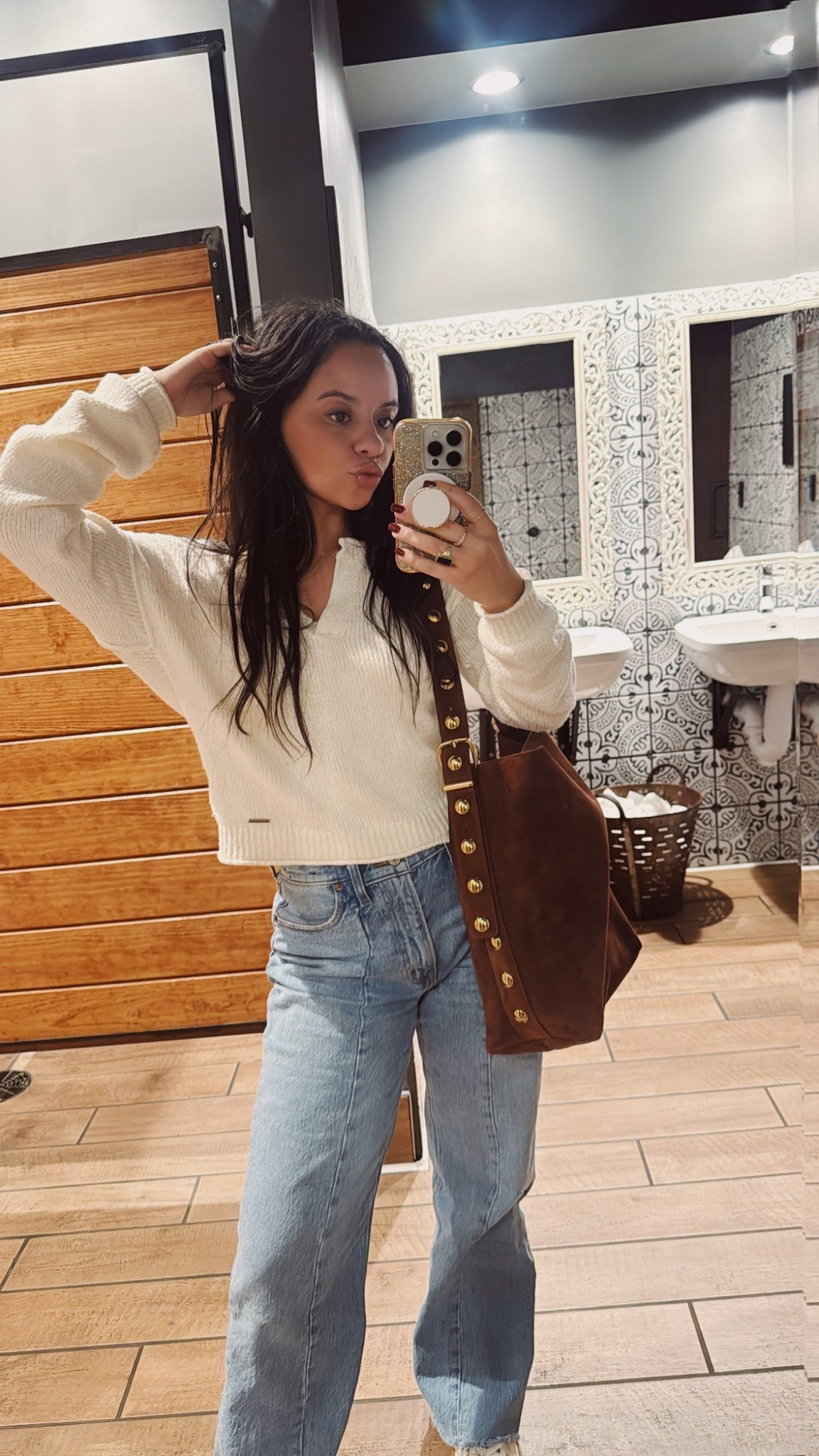 The perfect suede bucket bag with a gold stud serial that adds an instant flare. Perfect for on the go, work, or just adding a little statement. 

#LTKstorytime #LTKdayinmylife #LTKootd