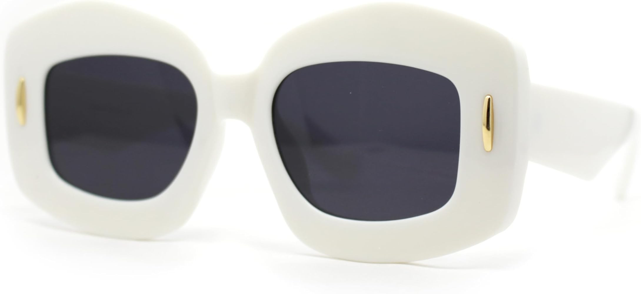 SA106 Womens Classy Retro Thick Frame Mod Rectangle Plastic Sunglasses | Amazon (US)