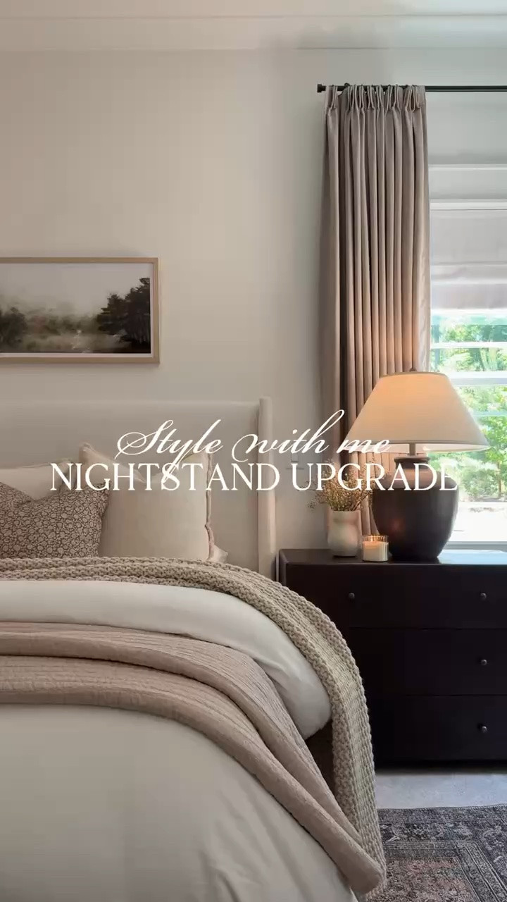 Style our new nightstand with me 🤎 It’s such a gorgeous burl wood and looks so moody in our primary bedroom. It grounds the entire space, making it calming, cozy, and elevated.

#LTKHome
