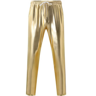 YESFASHION Mens Metallic Shiny Pants Disco Party Dance Leg Trousers Drawstring Nightclub Pant | Target