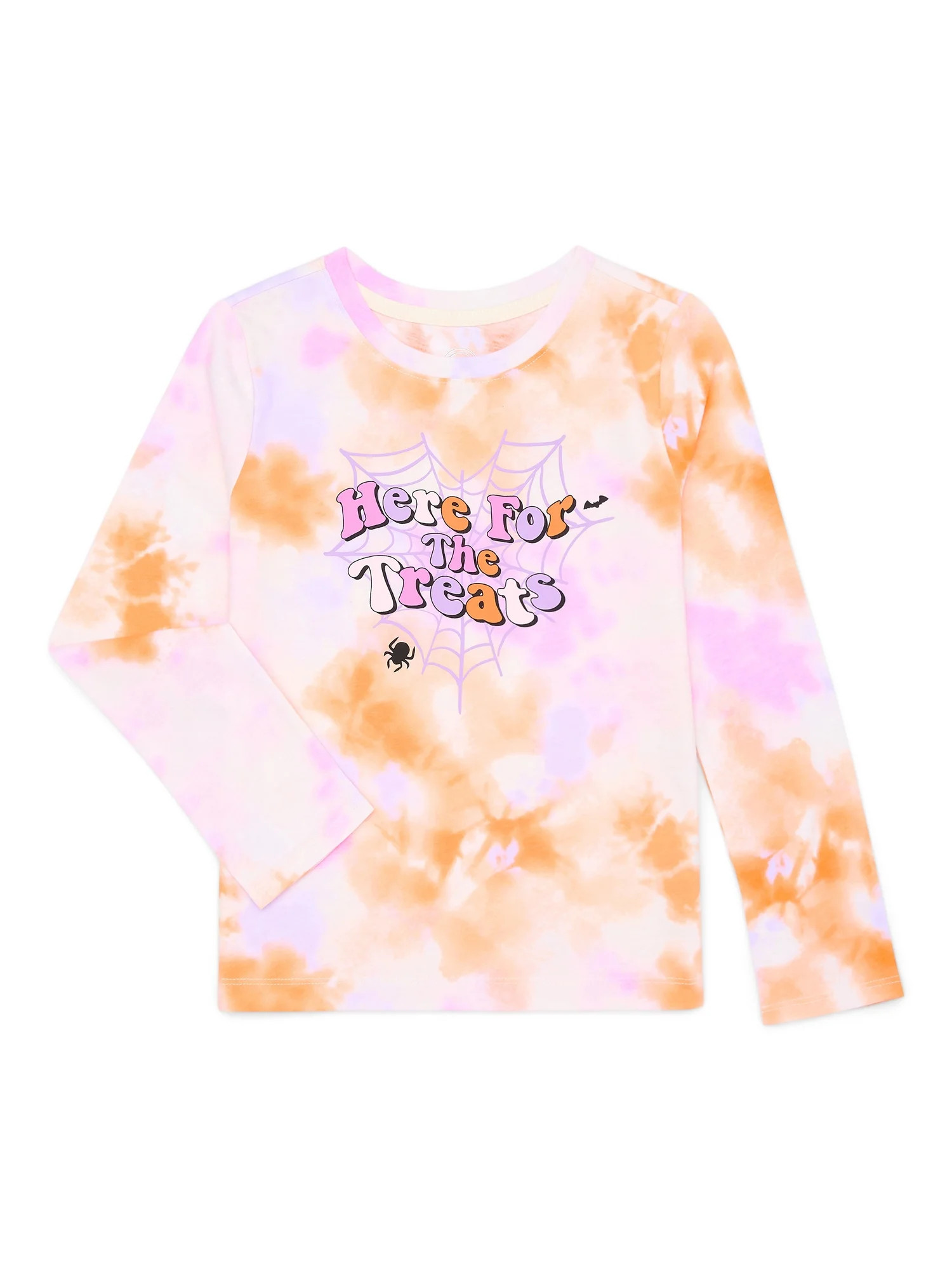 Wonder Nation Girls Halloween Graphic T-Shirt with Long Sleeves, Sizes 4-18 | Walmart (US)