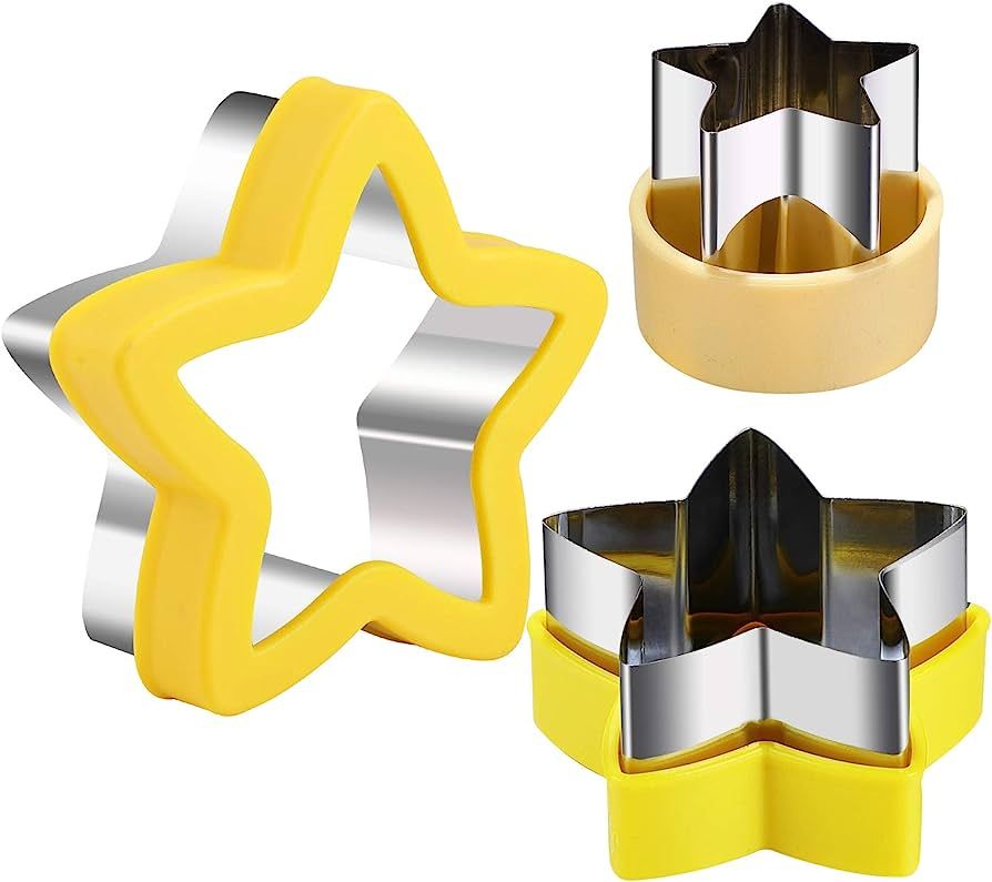 Star Cookie Cutters, Stainless Steel Star Shapes Baking Vegetable Shape Cutters, Mini & Medium & ... | Amazon (US)