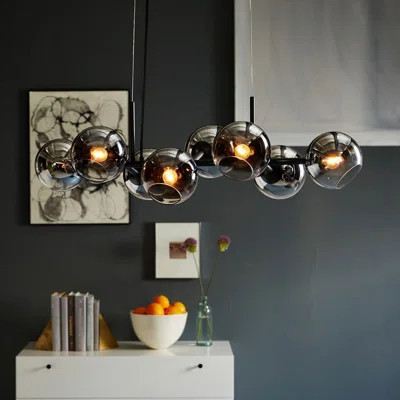 Hornersville 8 - Light Glass Globe Modern Linear Chandelier | Wayfair North America