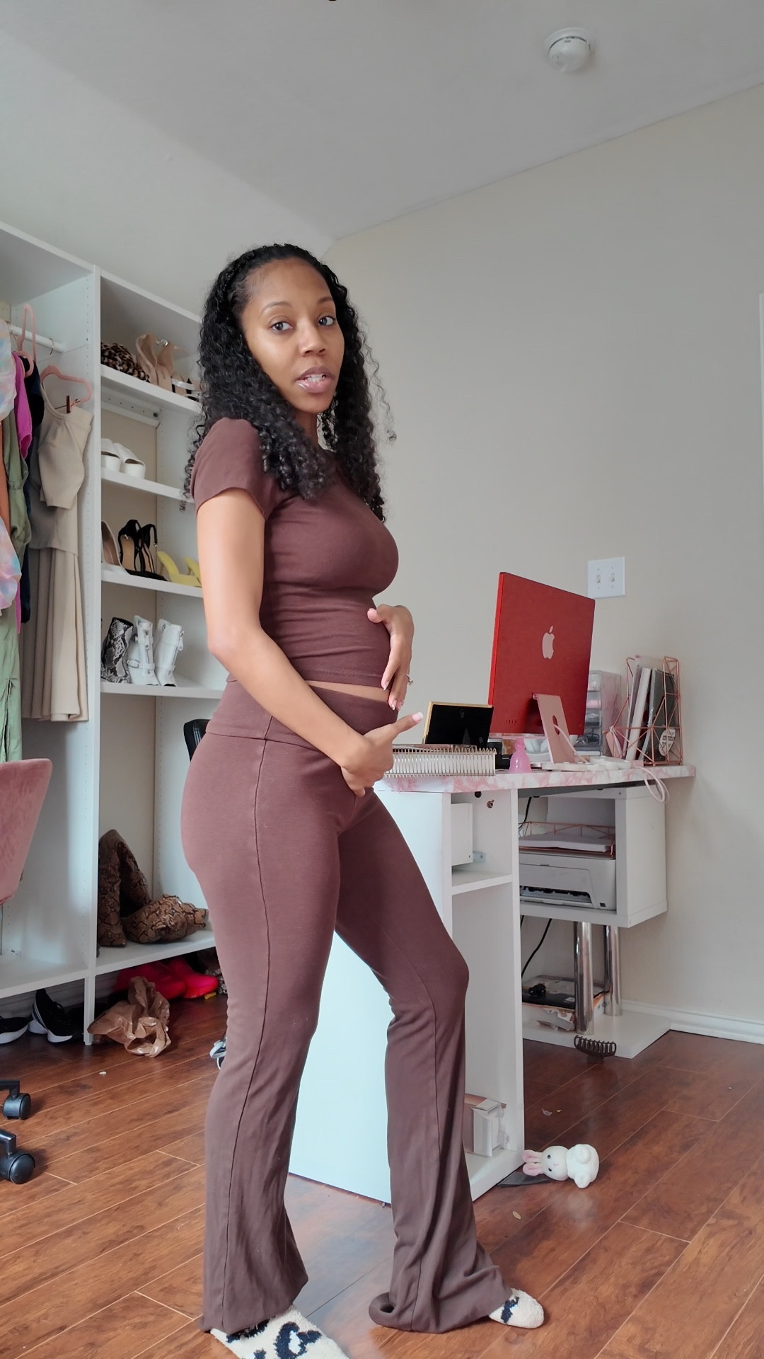 Dress my bump with me at 18 weeks pregnant! I’m in that awkward phase where my bump is too small for maternity clothes but too big for most regular clothes 😭 So loungewear and sweatpants have been my daily uniform for the past few weeks! Feeling like Regina George in her Juicy sweatsuit 💕😂

#LTKootd #LTKBump #LTKPetite