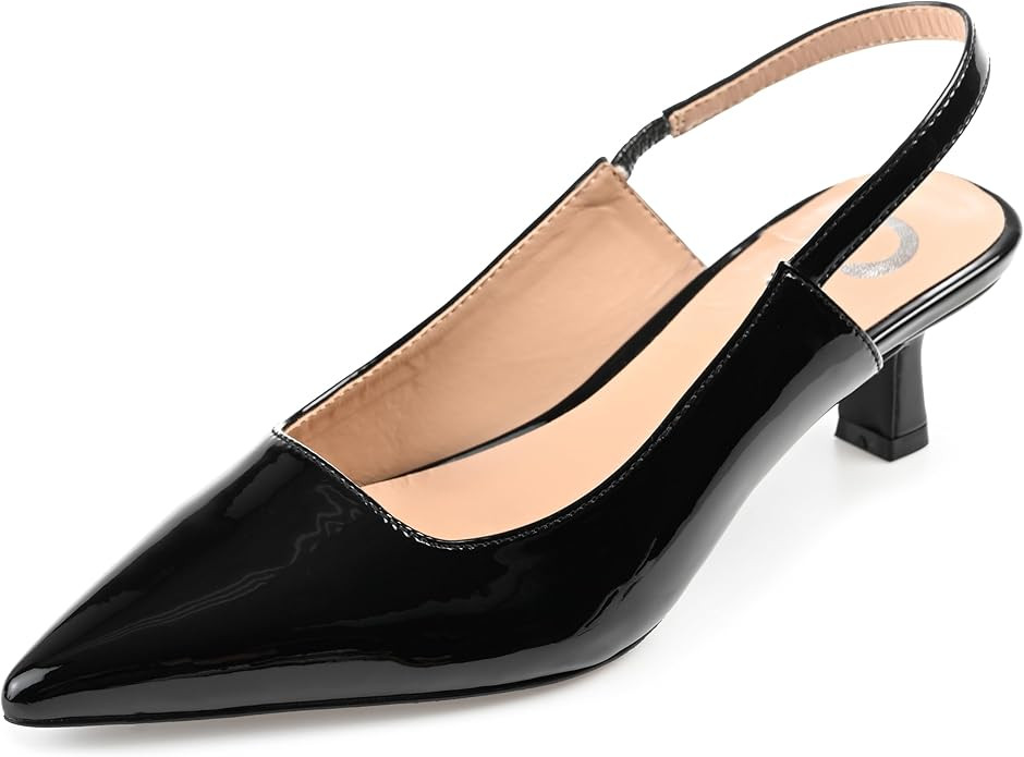 Journee Womens Paulina Wide Width Kitten Heel Sling Back Pointed Toe Pumps | Amazon (US)