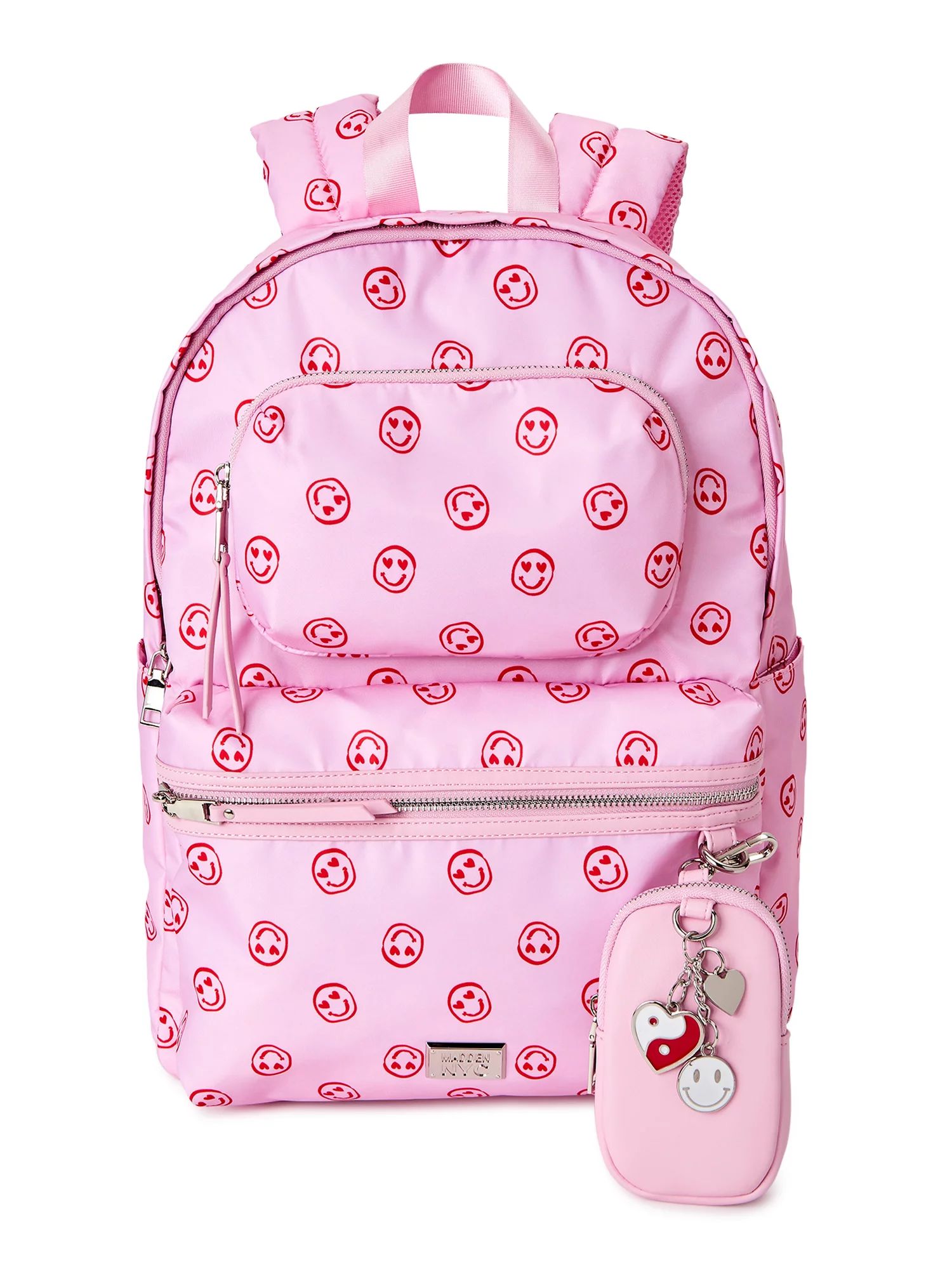 Madden NYC Women’s Modular Zipper Backpack Pink Smiley | Walmart (US)