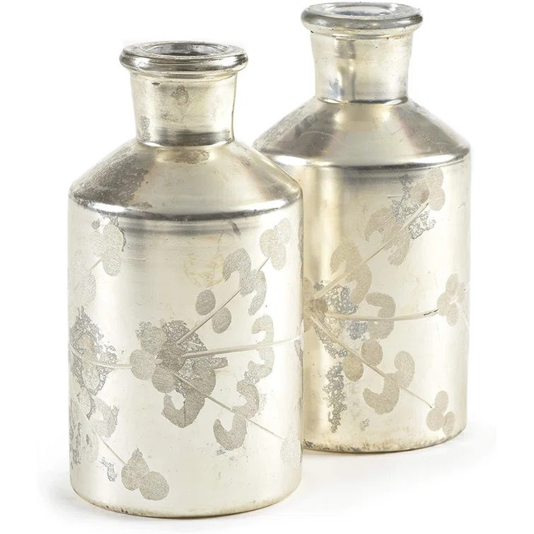 2 Piece Cordarrell Silver Glass Table Vase Set | Wayfair North America