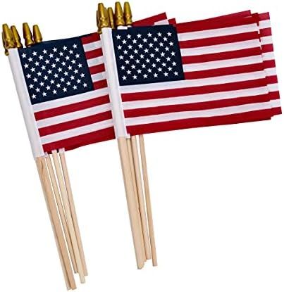 Uelfbaby 12 Pack Small American Flags on Stick, Small US Flags/Mini American Flag on Stick 4x6 In... | Amazon (US)
