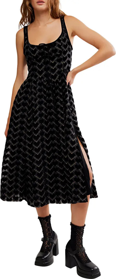 Free People Freya Burnout Velvet Midi Dress | Nordstrom | Nordstrom