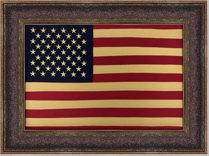 Framed American Flag | Real Cloth Flag | Hand Stretched | Custom Frame | Made In USA 23X32 Inches | Amazon (US)