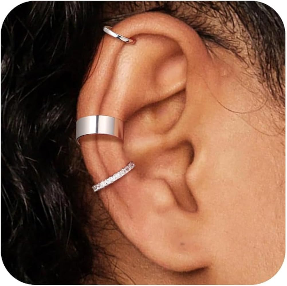 Gold Ear Cuffs for Women Non Piercing, 14K Gold Plated/925 Sterling Silver Ear Cuff Earrings for ... | Amazon (US)