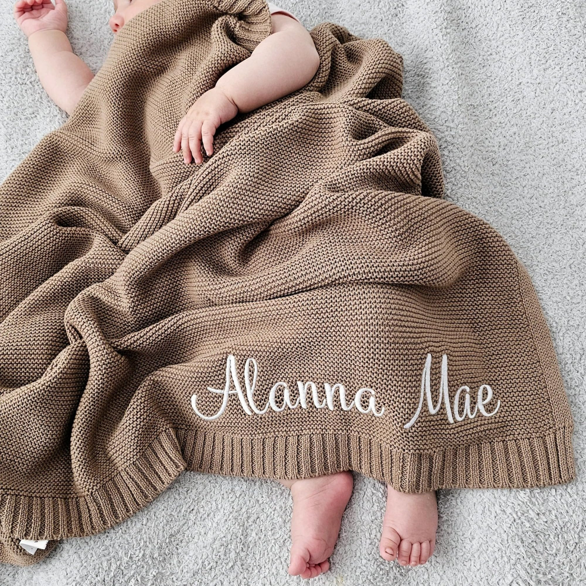 Personalized Baby Blanket Custom Embroidered Blanket with Name 37x42in Handmade Nursery Blanket G... | Amazon (US)
