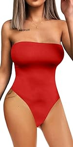 YMDUCH Women's Sleeveless Halter V Neck Backless Bodysuit Tops | Amazon (US)