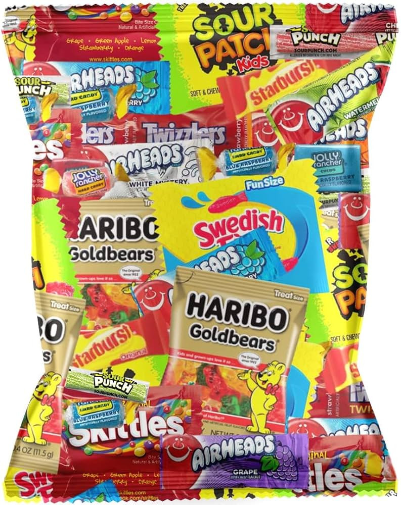 Bulk Assorted Fruit Candy - Starburst, Skittles, Swedish Fish, Air Heads, Jolly Rancher, Sour Pun... | Amazon (US)