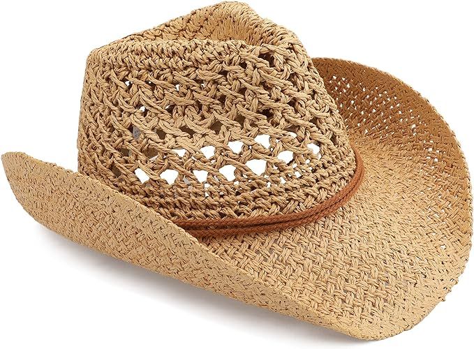 Adult Sun Straw Western Cowboy Hat | Amazon (US)