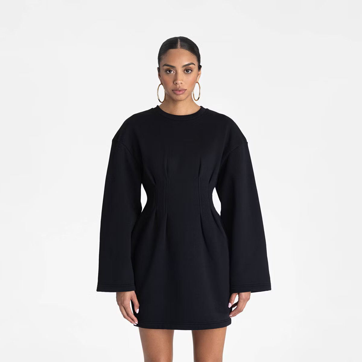 KBB by KAHLANA Women's Long Sleeve 'The Sweatshirt Dress' - Black | Target