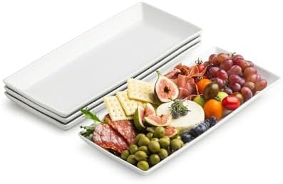 Serving Platters and Tray White Serving Dishes for Entertaining 14-inch Large Rectangle Plates fo... | Amazon (US)