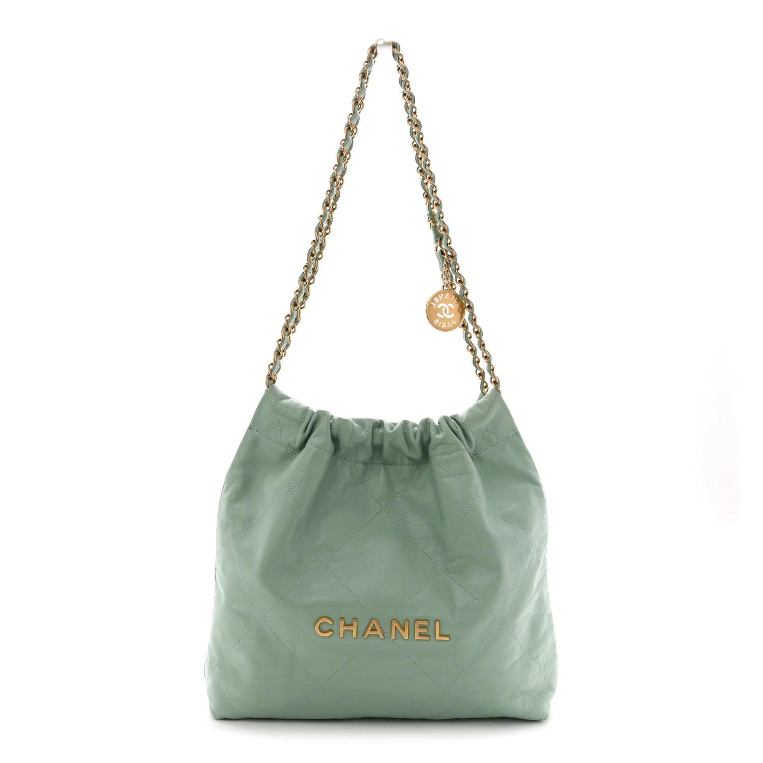 Chanel Shiny Calfskin Quilted Small Chanel 22 Light Green 1876609 | FASHIONPHILE (US)