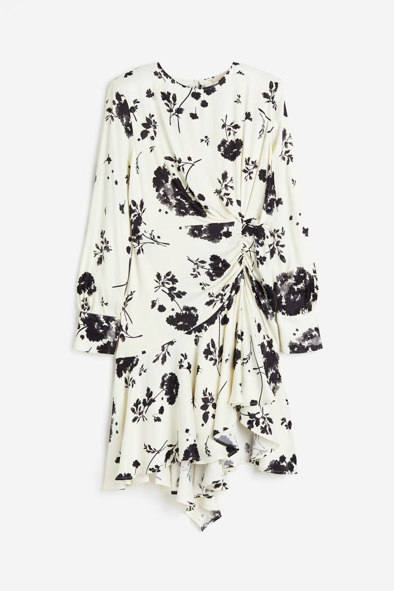 Gathered Dress - White/floral - Ladies | H&M US | H&M (US)